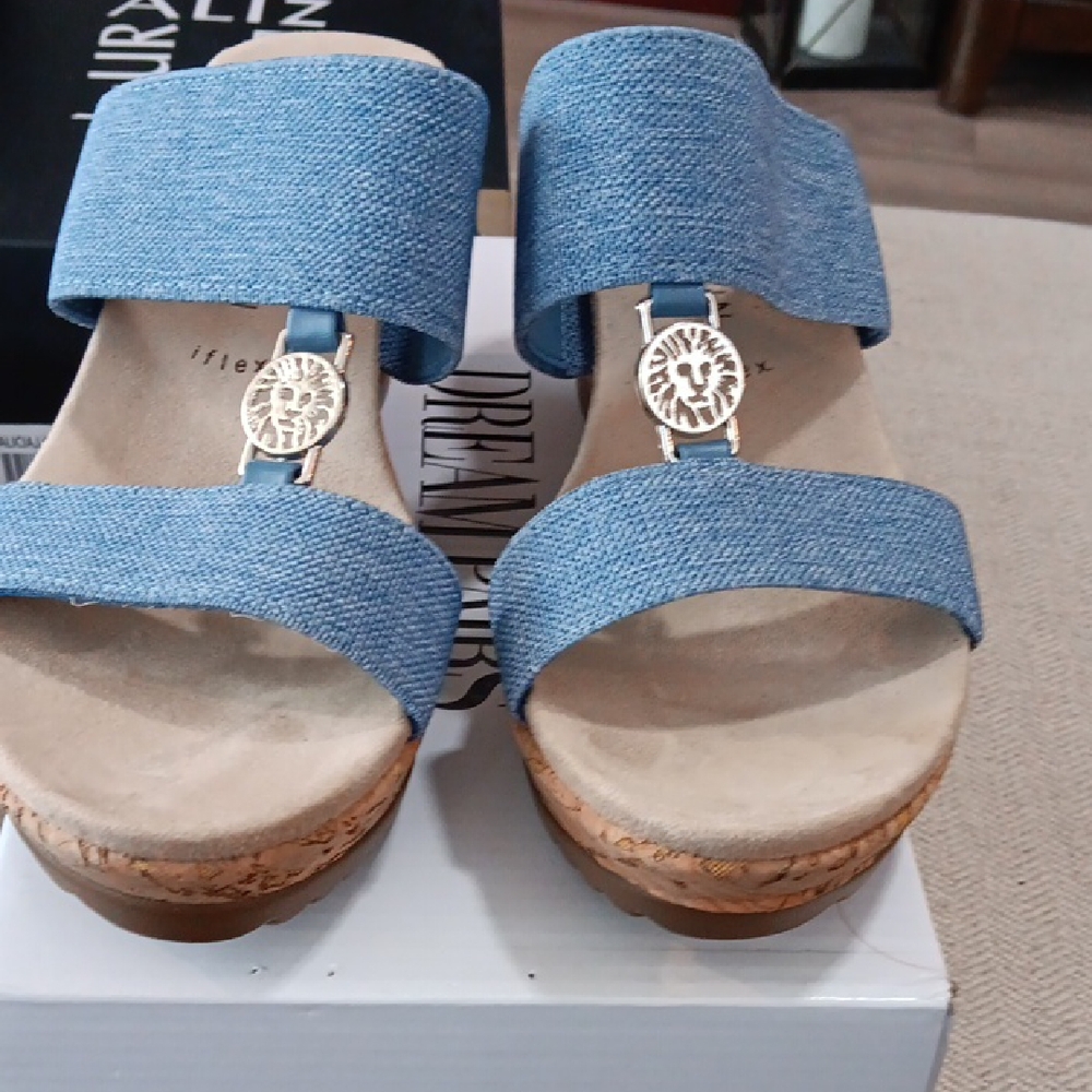 Anne Klein Flex Blue Denim Women's Sandals